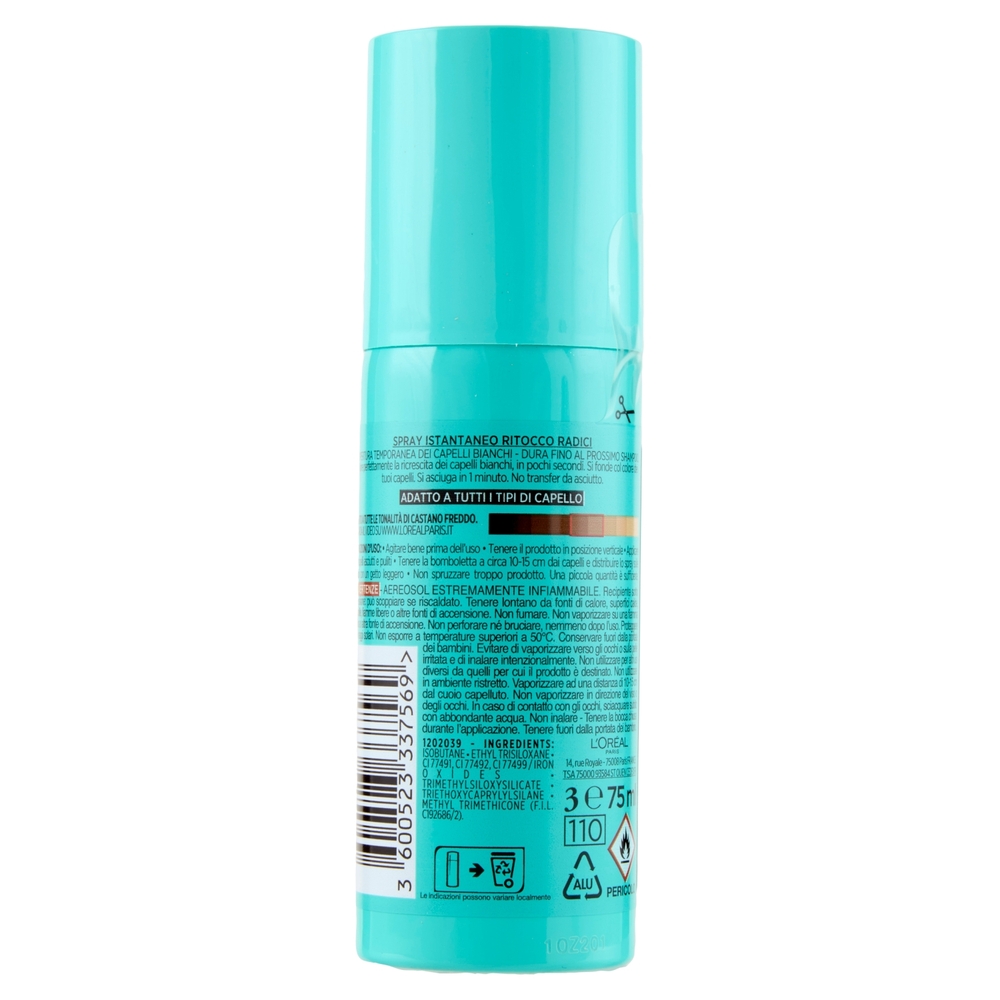 L'Oréal Paris Ritocco Perfetto Spray Istantaneo Ritocco Radici, Castano Freddo